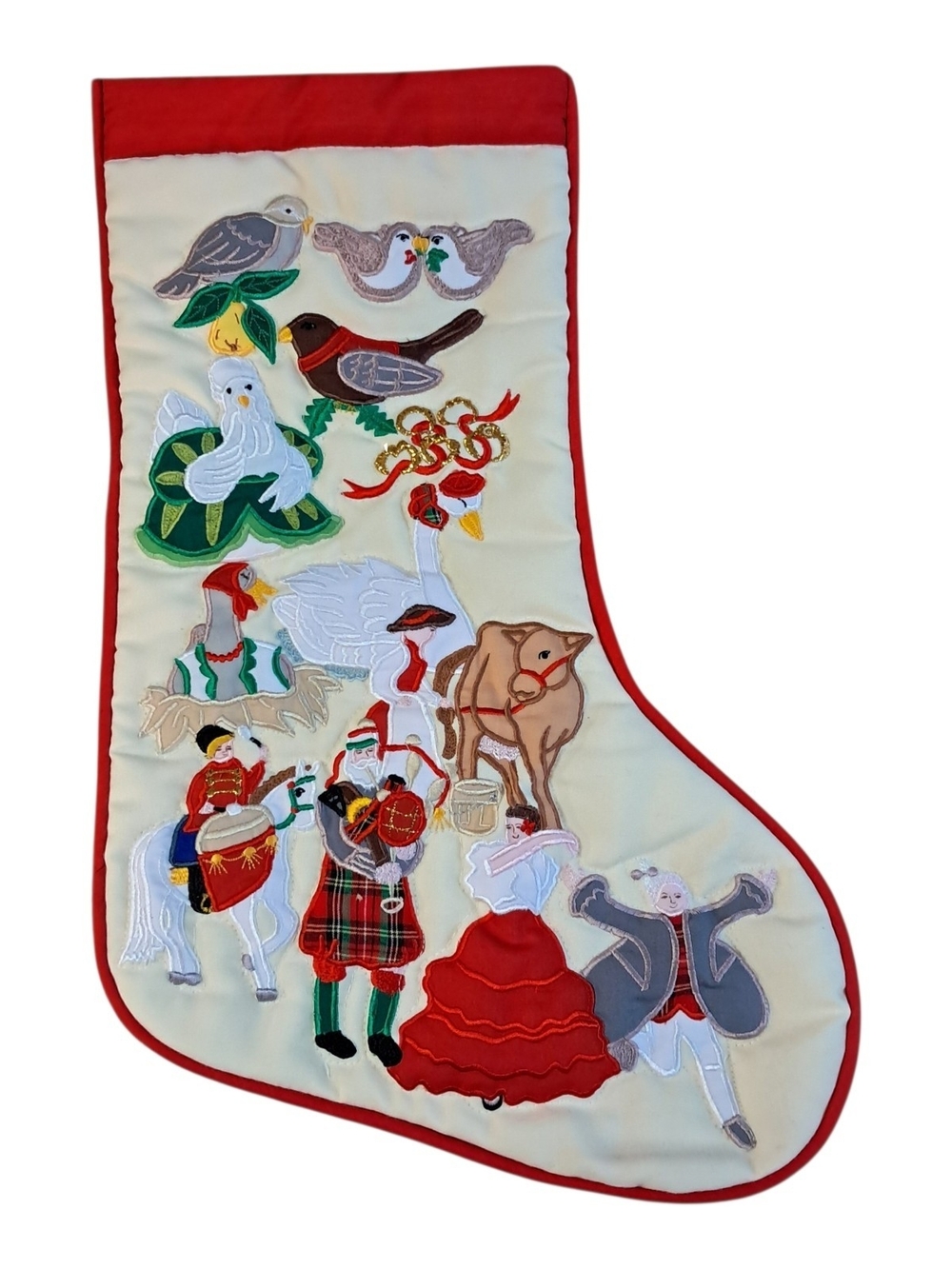 Alma's Designs Pediacraft 12 Days of Christmas Vintage Stocking Applique 15"